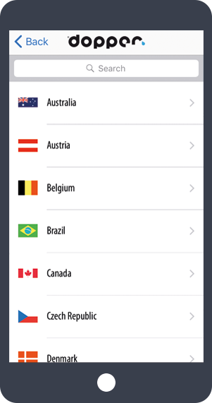 Dopper iOS Android App. Alle landen